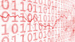 Red coloured Negative business economy info graphs and binary data on white illustration background.	
