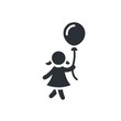 © PROKOPYCH - Minimalist girl with balloon icon on white background