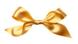 © Chatchawan - Gold color silk ribbon bow isolated on transparent background.