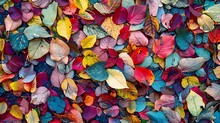 Vibrant Leaves Carpet The Roadside In A Kaleidoscope Of Colors, Each One A Testament To The Beauty Of Nature's Palette.