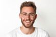 © zephyr_moonstone - Portrait of handsome young smiling man with short hair and beard wearing glasses