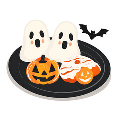 Canvas Print - Illustration of Halloween foods