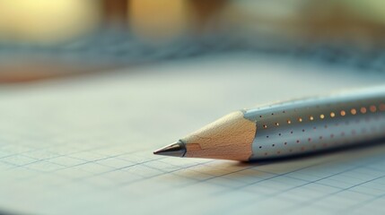 a pencil is laying on a piece of paper