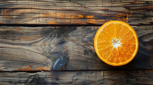 orange isolated on wood background
