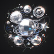 Refined 3D Artistry: Glossy Metallic Orbs in a Dazzling Display