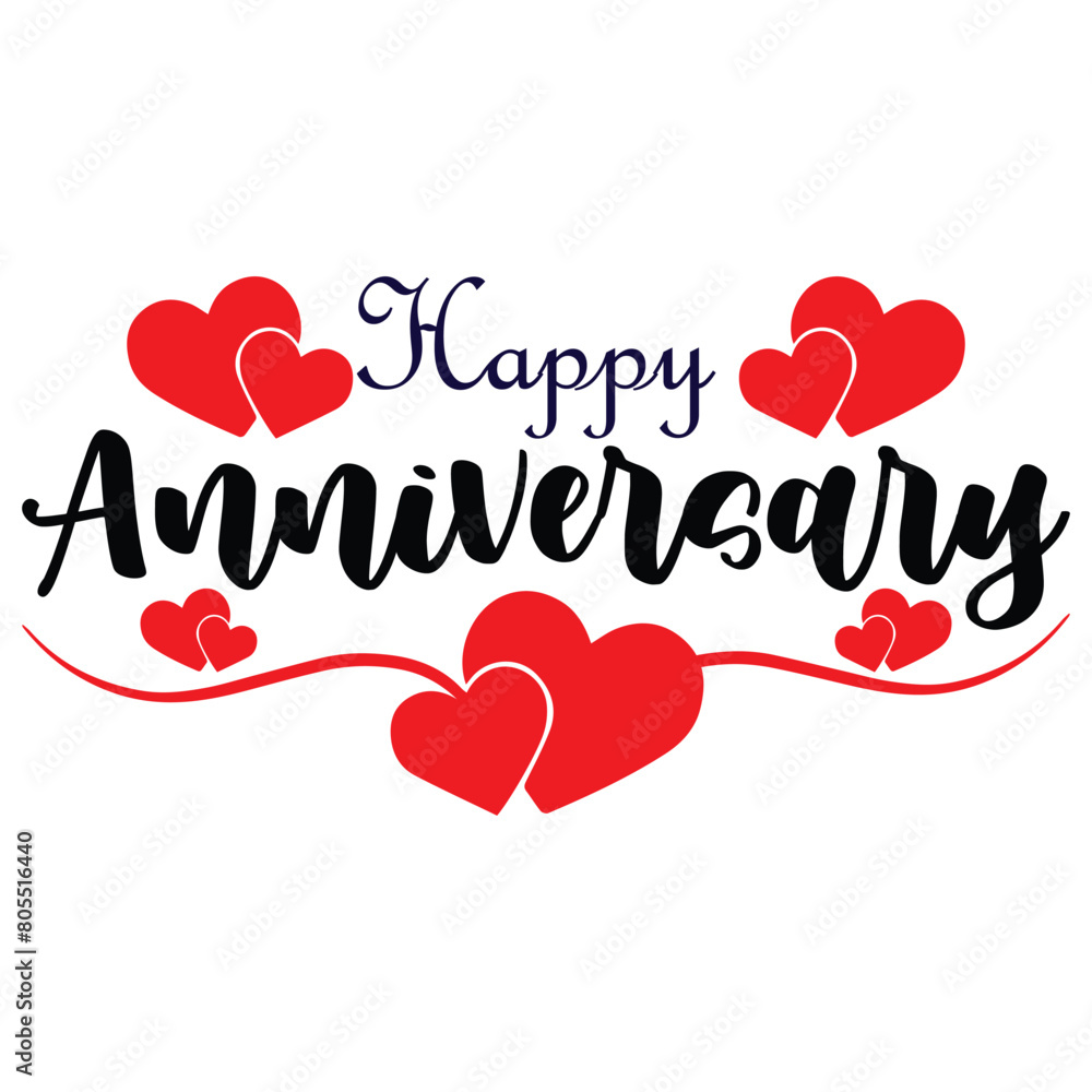 Happy Anniversary card. Beautiful greeting banner poster calligraphy ...