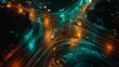 © Media Srock - Time lapse of busy highway road, a highway intersection in the city at night