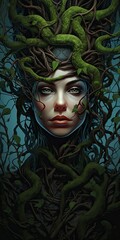 Poster - Enchanting forest spirit with captivating gaze