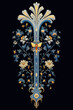  Indian motif Mughal flower, ornament symmetrical along two axes Palekh style, Russian style