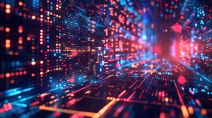 Wall Mural - digital background for tech, ai, data, audio and graphics