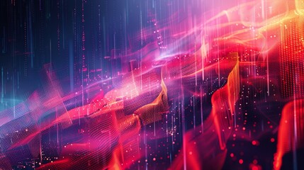 Wall Mural - digital background for tech, ai, data, audio and graphics