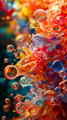 Wall Mural - a colorful image of many different colored bubbles