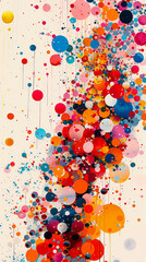 Wall Mural - a colorful painting with many different colored circles