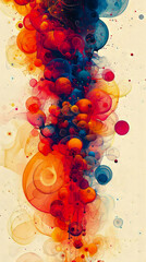 Wall Mural - A colorful painting of a stream of paint with many different colors