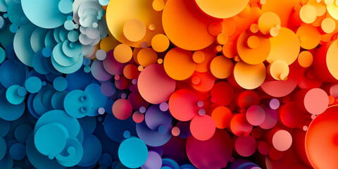 Wall Mural - a colorful background with many circles of different sizes
