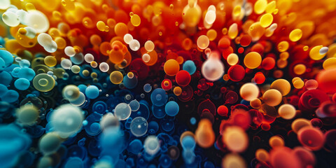 Wall Mural - a colorful, abstract image of many small, round shapes in various colors