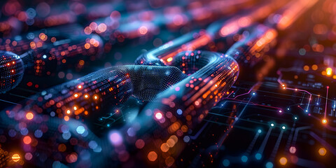 Digital blockchain network with interconnected cryptographic chain links