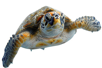 sea turtle swimming isolated on transparent