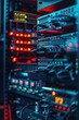 © Ева Поликарпова - A rack of electronic equipment in a room. Suitable for technology and office concepts
