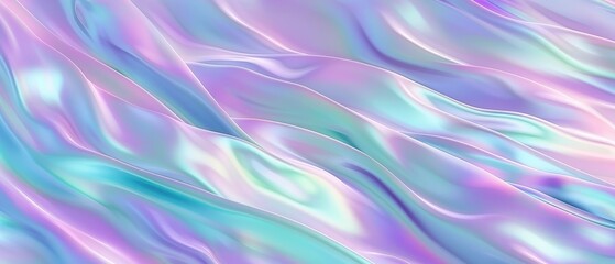 Wall Mural - Ultrawide Abstract Background With Waves in Purple And Green  Color Theme