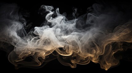 Wall Mural - Wispy white smoke floating against a dark background, forming intricate patterns in the air.