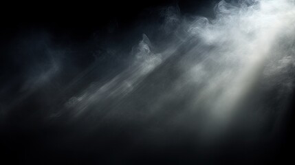 Wall Mural - Wispy white smoke floating against a dark background, forming intricate patterns in the air.