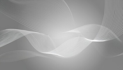 Wall Mural - white gradient abstract curve pattern on gray background