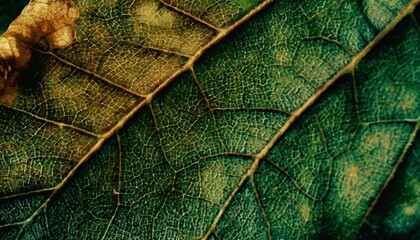 Wall Mural - macro photography of a leaf texture