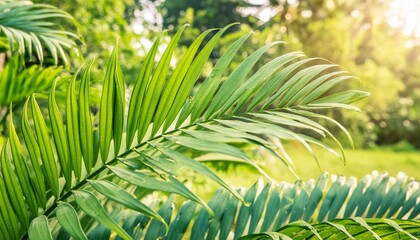 beautiful abstract nature background fresh green palm leaves sunshine blurred lush foliage natural closeup summer plants wallpaper wellbeing palm leaf texture natural tropical green sunny pattern