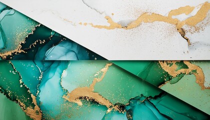 Wall Mural - a picture of a green and white background with some gold flecks on the bottom of the image and a blue and white background with gold flecks on the top of the bottom of the image