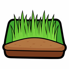 Sticker - grass vector art illustration