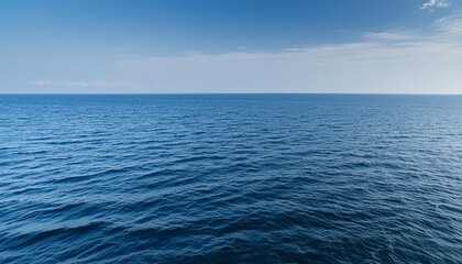 Wall Mural - horizontal and sea water surface dark blue ocean water for natural background