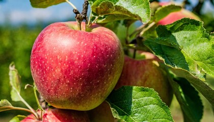 Wall Mural - fruit countryside apple orchards illustration red organic fresh agriculture garden ripe fruit countryside apple orchards