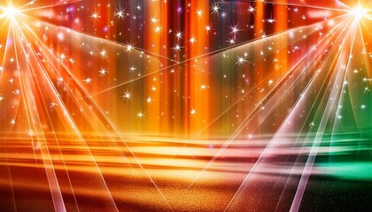Poster - an abstract background with colorful lights and stars