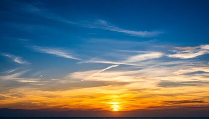 Wall Mural - sunset in the sky isolated on white and transparent background