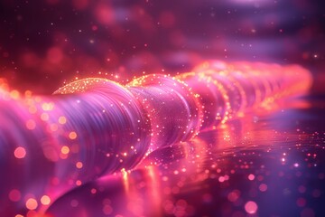 Wall Mural - detailed close-up view of a radiant energy particle wave, accentuating the beautiful intricacies and