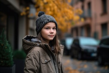 A young girl wearing a black