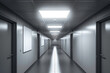 © Мария Фадеева - Minimalist office corridor with sleek design and bright lighting, ideal for corporate and modern architecture themes.