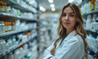 © A2Z AI  - Portrait of confident female pharmacist in drugstore looking at camera.