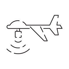 Sticker - Drone line icon. Included the icons as drone, remote, controller, radar, map, signal and more