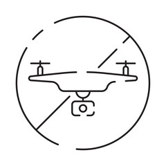 Poster - Drone line icon. Included the icons as drone, remote, controller, radar, map, signal and more