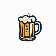 Wall Mural - Beer mug with foam in cartoon, doodle style. Image for t-shirt, web, mobile apps and ui. Isolated 2d vector illustration in logo, icon, sketch style, Eps 10. AI Generative