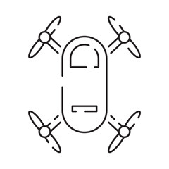 Poster - Drone line icon. Included the icons as drone, remote, controller, radar, map, signal and more