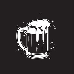 Wall Mural - Beer mug with foam in cartoon, doodle style . Image for t-shirt, web, mobile apps and ui. Isolated 2d vector illustration in logo, icon, sketch style, Eps 10, black and white. AI Generative