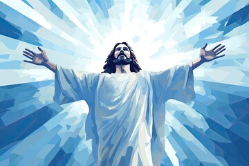 jesus christ ascending with arms outstretched