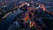 Evening view of the historic part of Wroclaw, Poland,