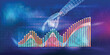Abstract infographics of the development of financial indicators and investments in business