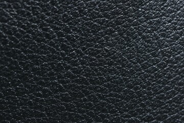 Canvas Print - Black natural leather as background, top view