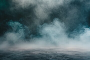 Smoke black ground fog cloud floor mist background