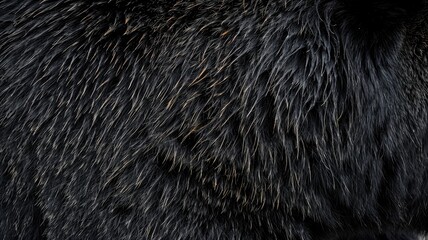 close-up of black animal fur with brown tips
